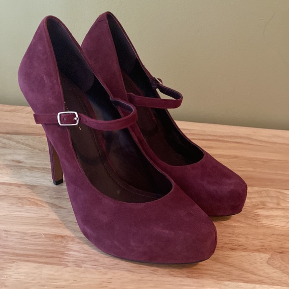 BCBG Suede Leather Platform MaryJane Paulie Heels - Picture 3 of 14